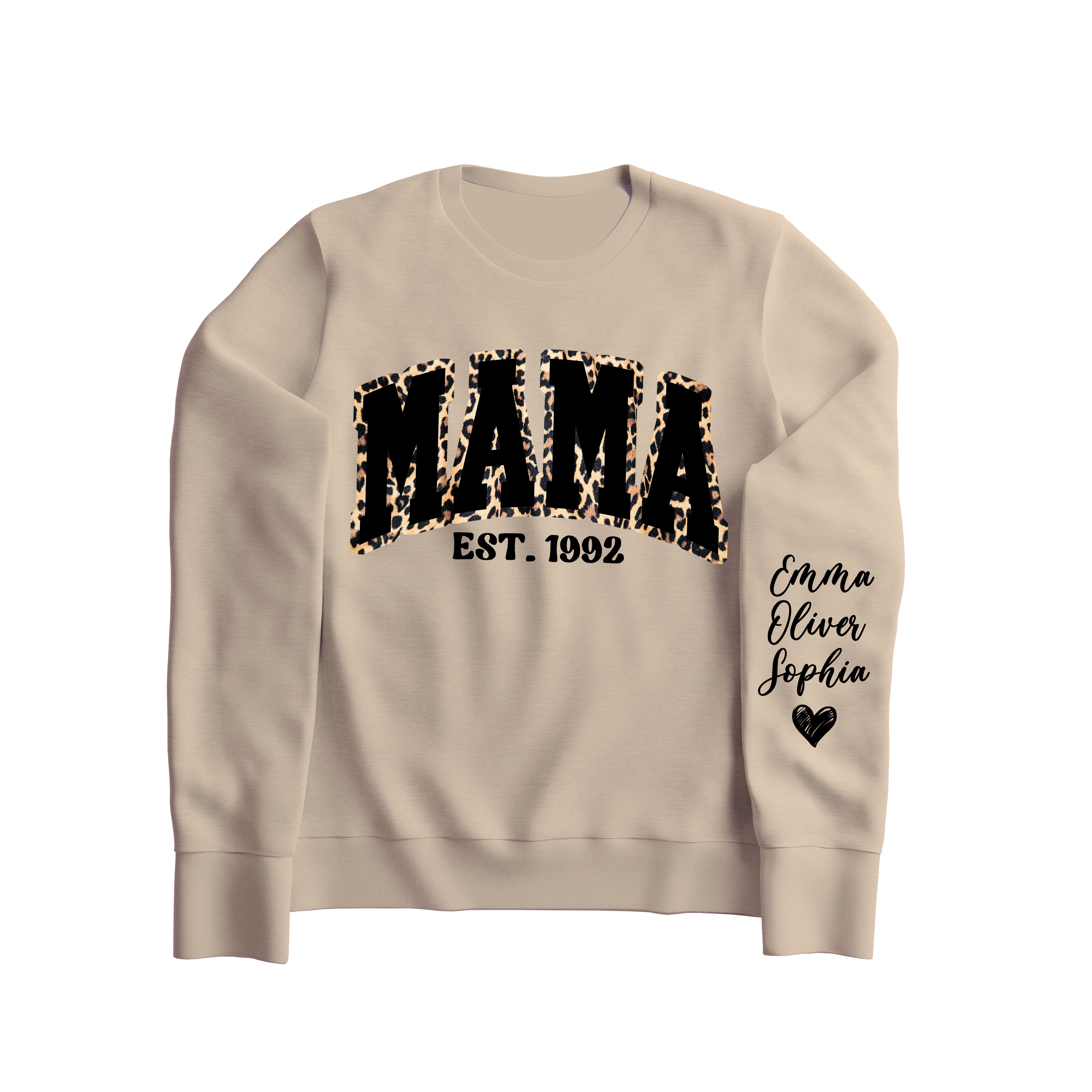 "MAMA" Leopard Print Sweatshirt (Sand)